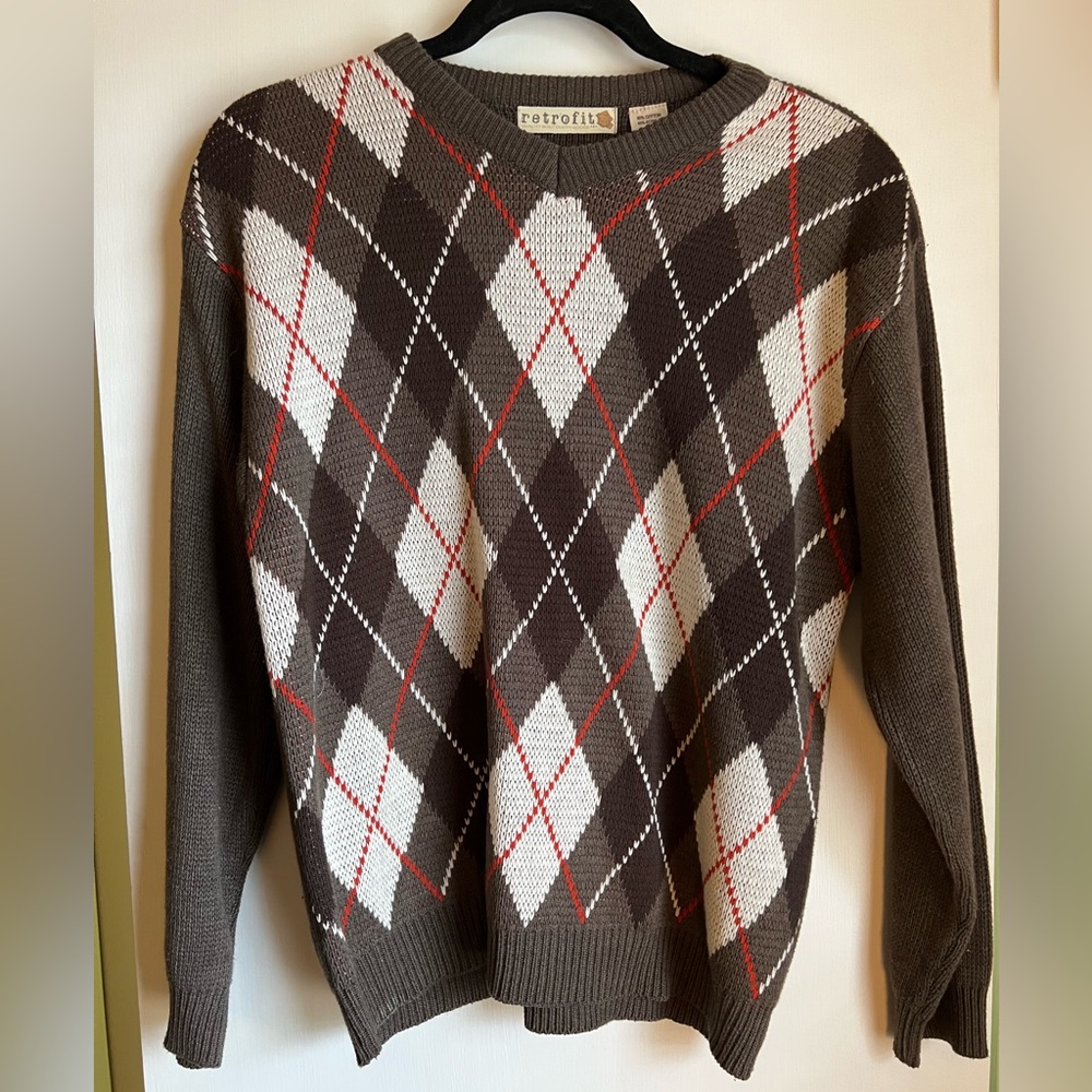 Retrofit Argyle Sweater - M (12-14 Youth)